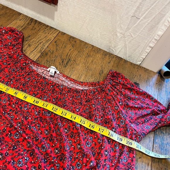 EYESHADOW – Bright red floral boho top, size L. - Picture 3 of 8